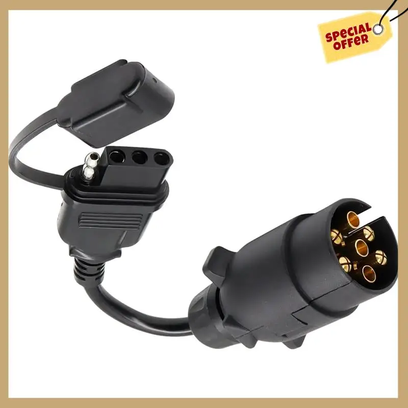 Desempenho estável-ue para eua conversor de luz de reboque adaptador redondo de 7 pinos reboque europeu para 4 pinos soquete plano engate de reboque de veículo