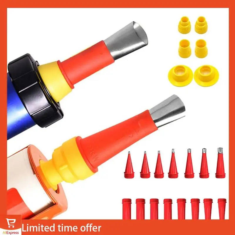 Verse 27-delige kalefatermondstukapplicator met basis Geel en rood Caulking Finisher Afdichtmiddel Afwerkingsgereedschap Aanrechtverbinding