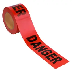 Ruban adhésif rouge non-adhésif Danger, 7.5cm x 100m, barrière de sécurité, iode, pour la construction