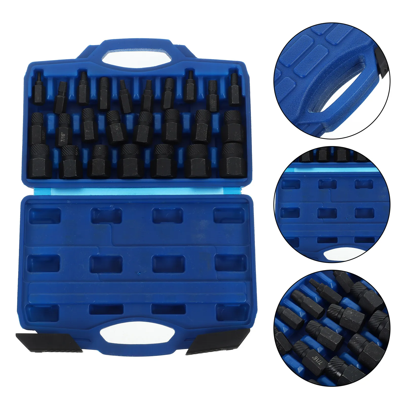 

1Set Broken Bolt Extractor Kit Heavy Duty Screw Extractor Set for Stripped Screws Removal Tool with Organizer Case