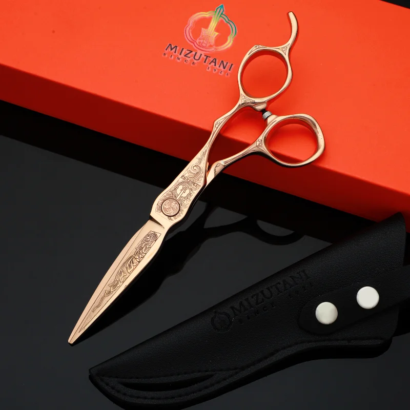 MIZUTANI Golden Tungsten Steel Pattern High grade scissors Pattern Professional Hair Salon Top Professional Barber Scissor Set