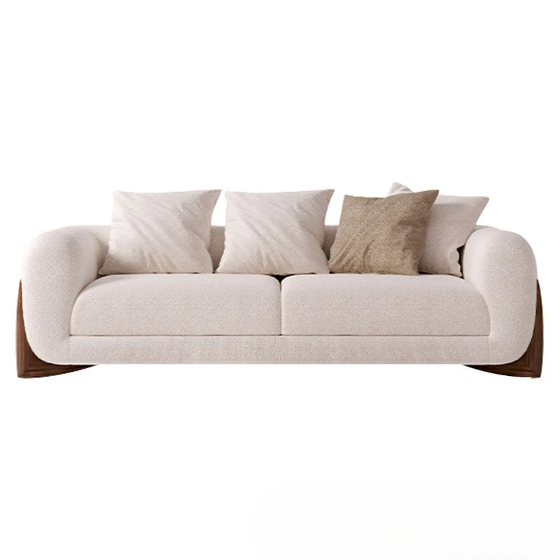 

Single and double three-person fabric sofa, small lamb wool sofa in the living room
