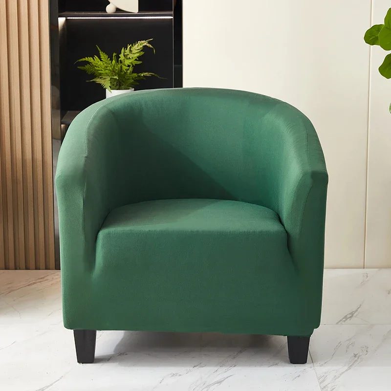 Monochromatic Couch Sofa Cover for Living Room, Stretch Slipcover, Club Cafes, Elastic Armchair, Green, Single Seater Protector