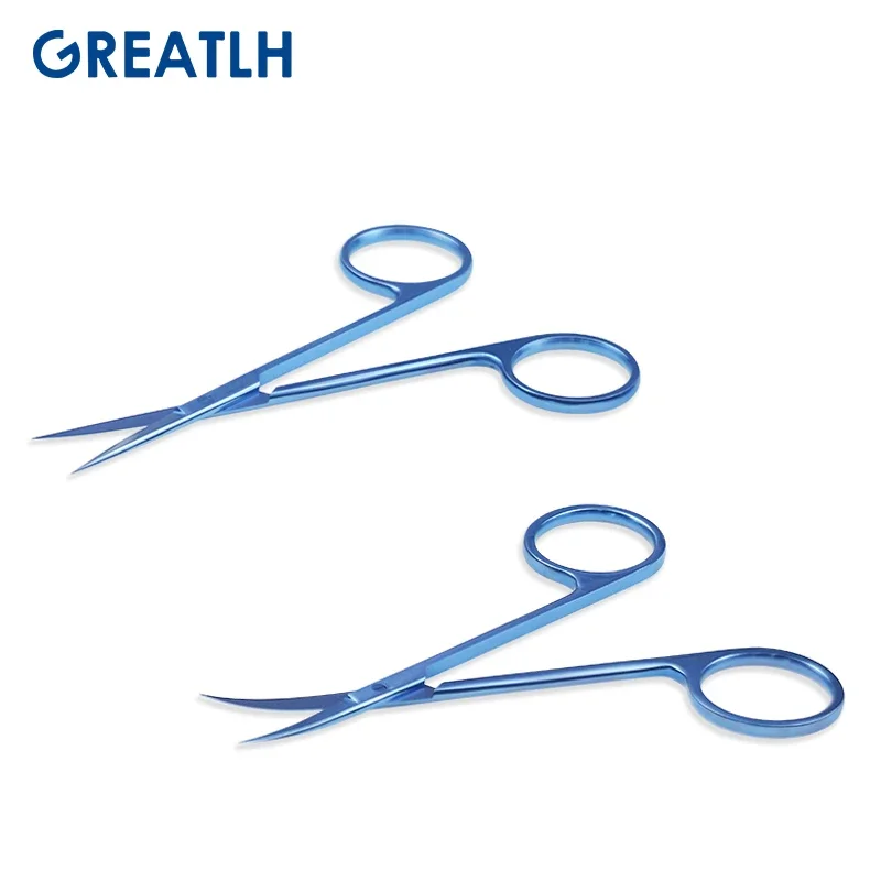 GREATLH 11.5cm Straight Curved Eye Scissors Ophthalmic Sucture Scissors Eye Surgical Instruments