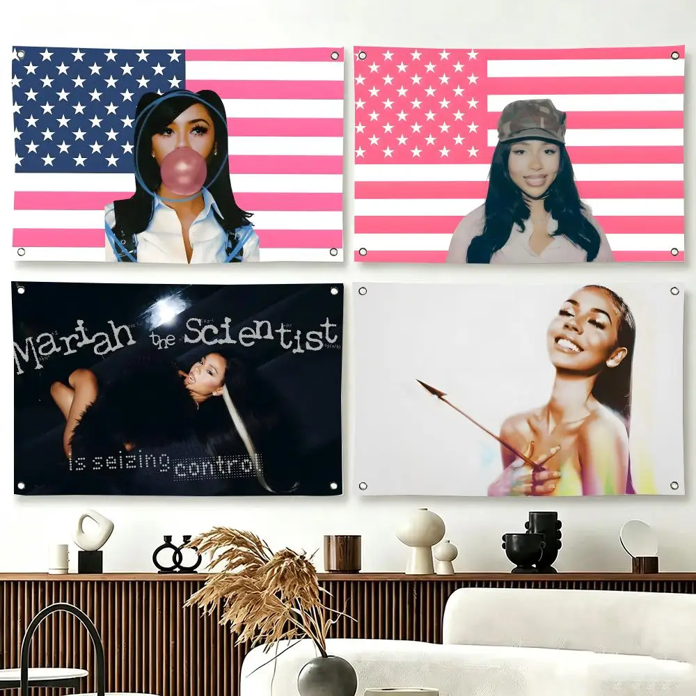 Singer Mariah the Scientist Flags  For Living Room Home Dorm Decor Wall Outdoor Camping Party Banner Gifts