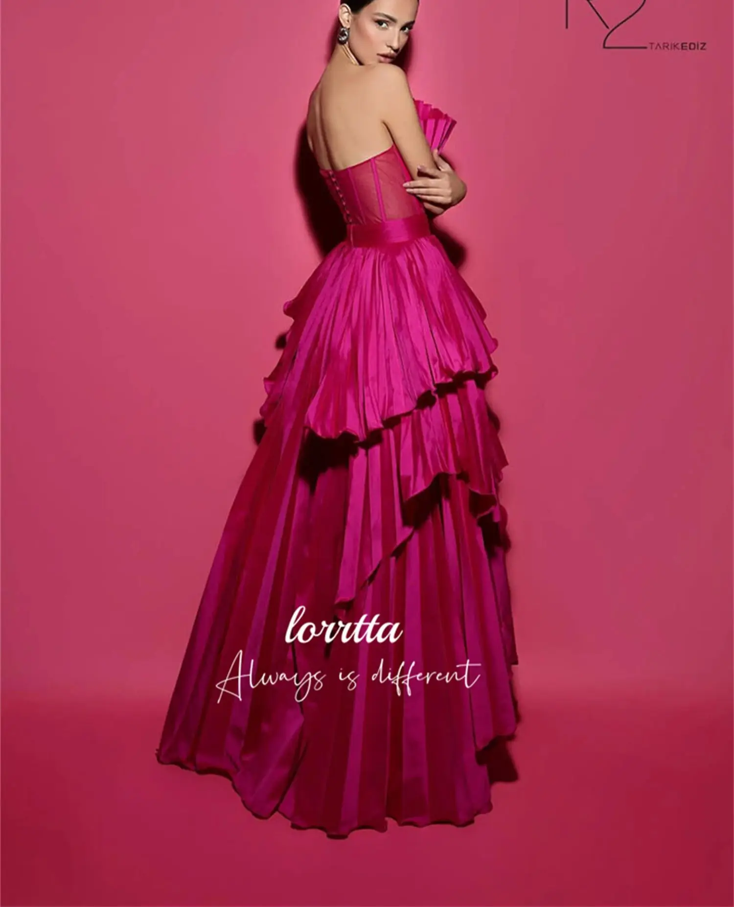 Lorrtta Satin Irregular Shape Ball Gown Strapless Line A Party Dress Dresses Gala Robe De Soiree Femmes  Evening Long