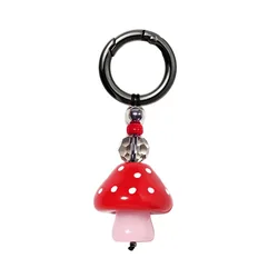 HERLOOK Bag Charm Keychain Cute Red Mushroom Pendant Chain for Key & Bag Trendy Y2K Accesories Alloy Buckle