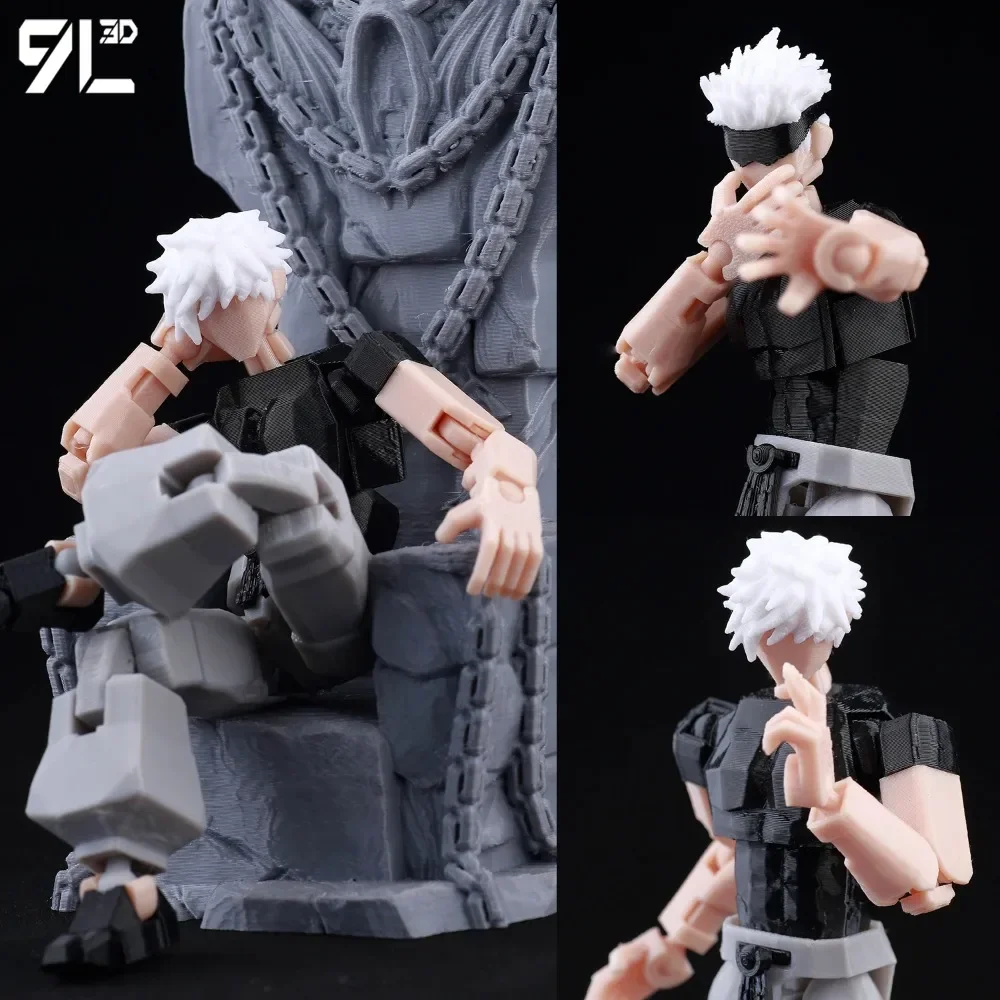 9L3D Gedruckte Jujutsu Kaisen 3D Minifiguren, Satoru Gojo & Geto Suguru Actionmodell Anime PVC Sammlerstatue Geschenk für Fans