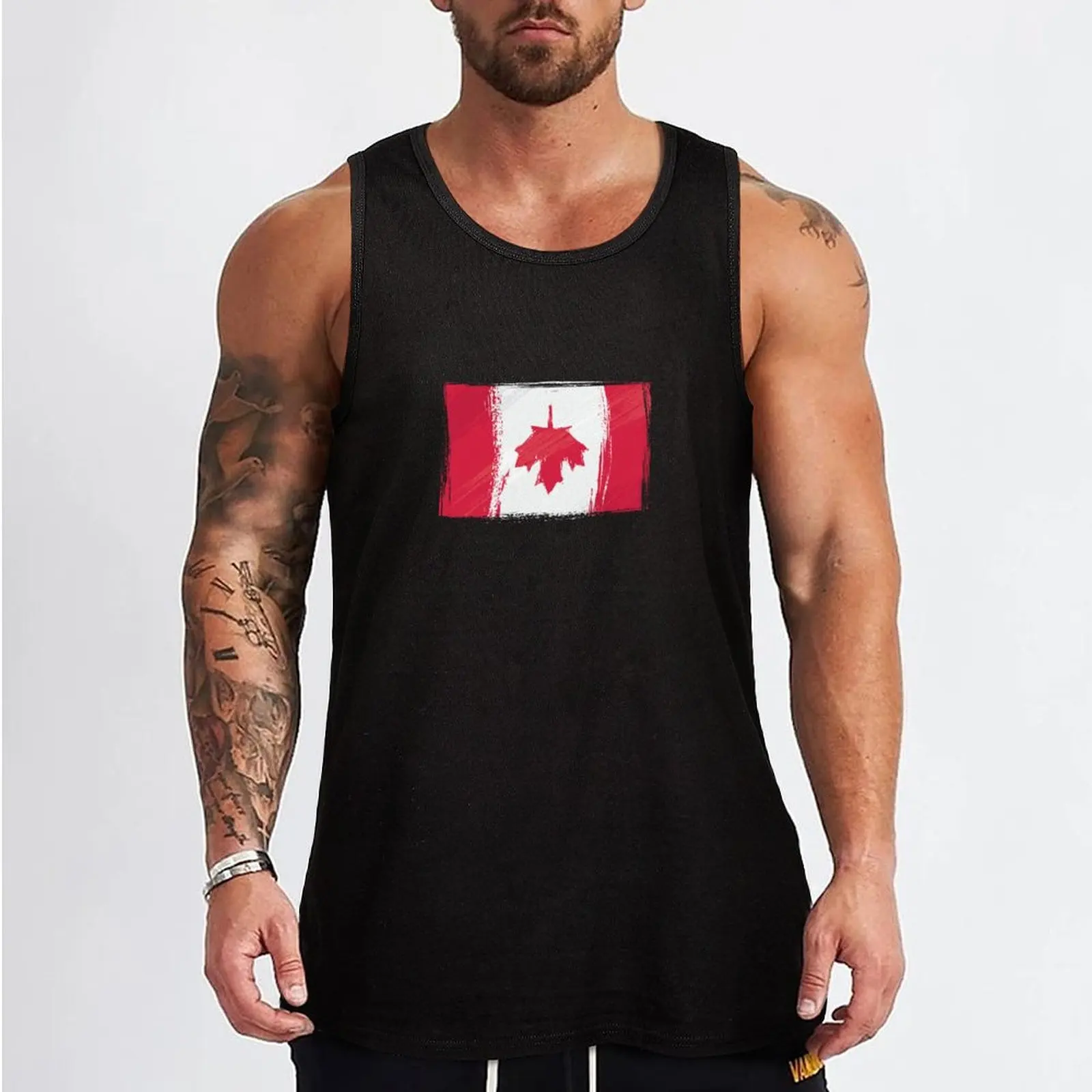 Canadian Flag Upside Down Tank Top Bodybuilding clothing man best selling products Men gym sportswear