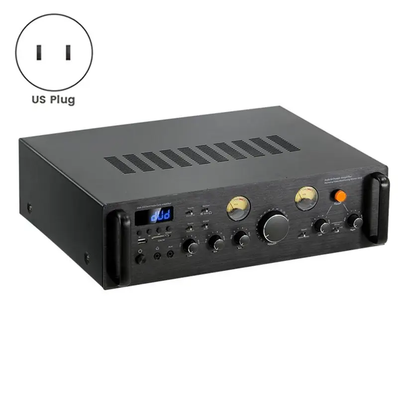 Y44A X9 HiFi Digital Bluetooth Amplifier, 100W Dynamic Screen Stereo Sound for AMP for Home Car Meeting Karaoke, US Plug, Metal