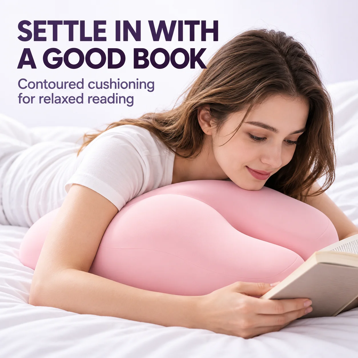 Memory Foam Prone Pillow Ergonomic U Shaped Body Support Cushion for Stomach Lying Reading Phone Use Bed Sofa Home Relaxation