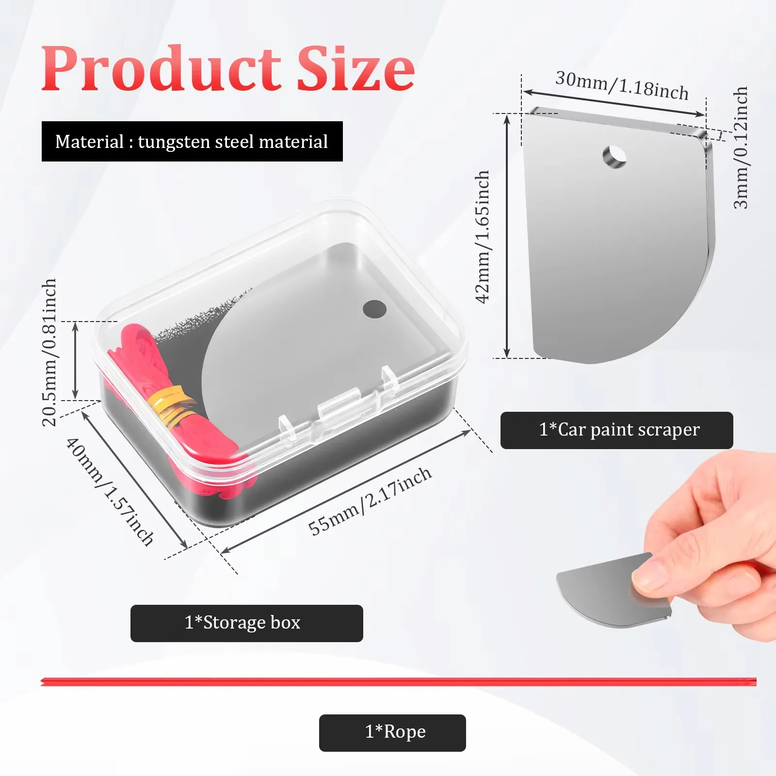 1 Pc Car Polishing Point Repair Scraper Tungsten Steel Denibber Tools Lightweight Spot Repair Scraper for Automotive Accessories