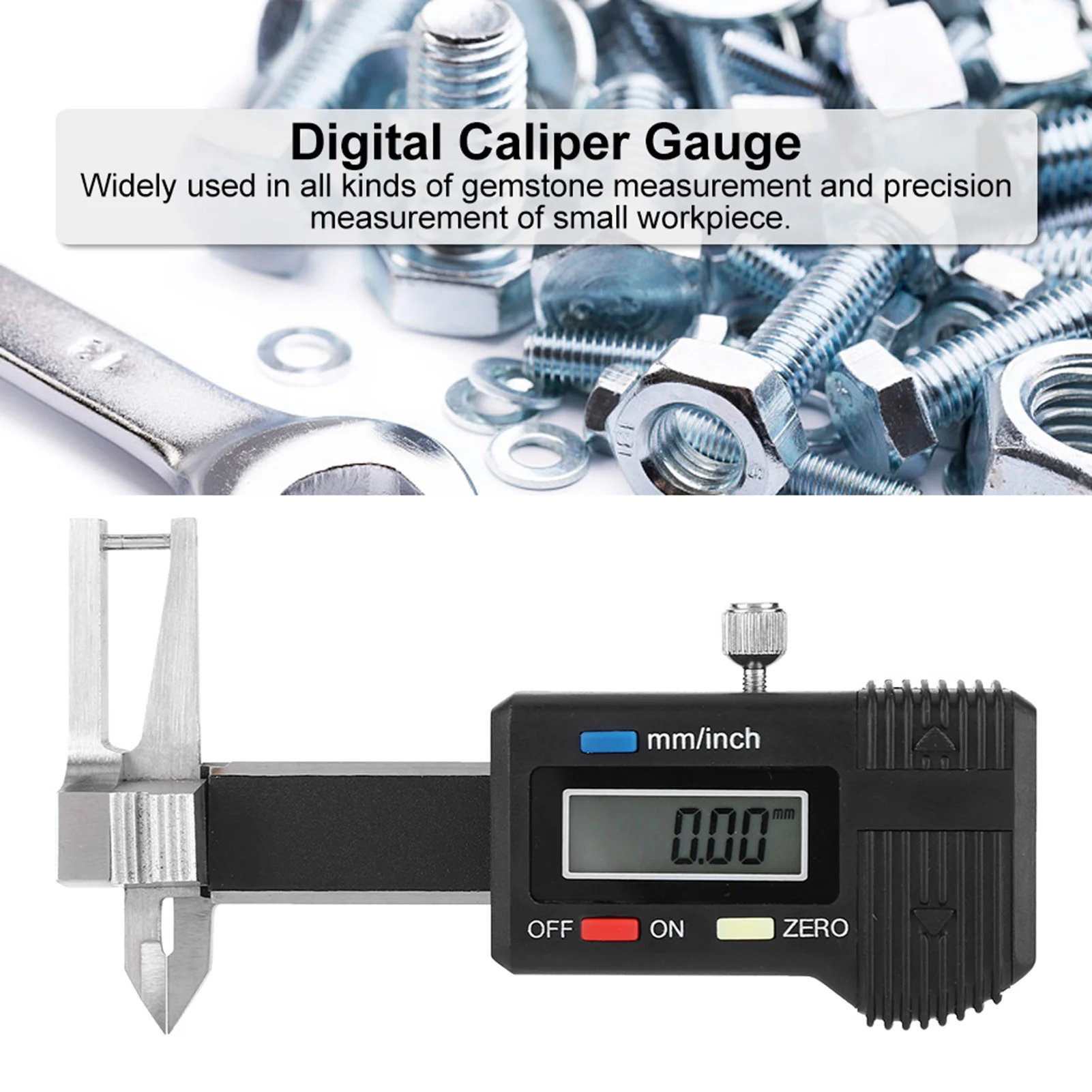 Micro Electronic Digital Display Triple Use Ruler Thickness Measuring Caliper Gauge 0~25mm