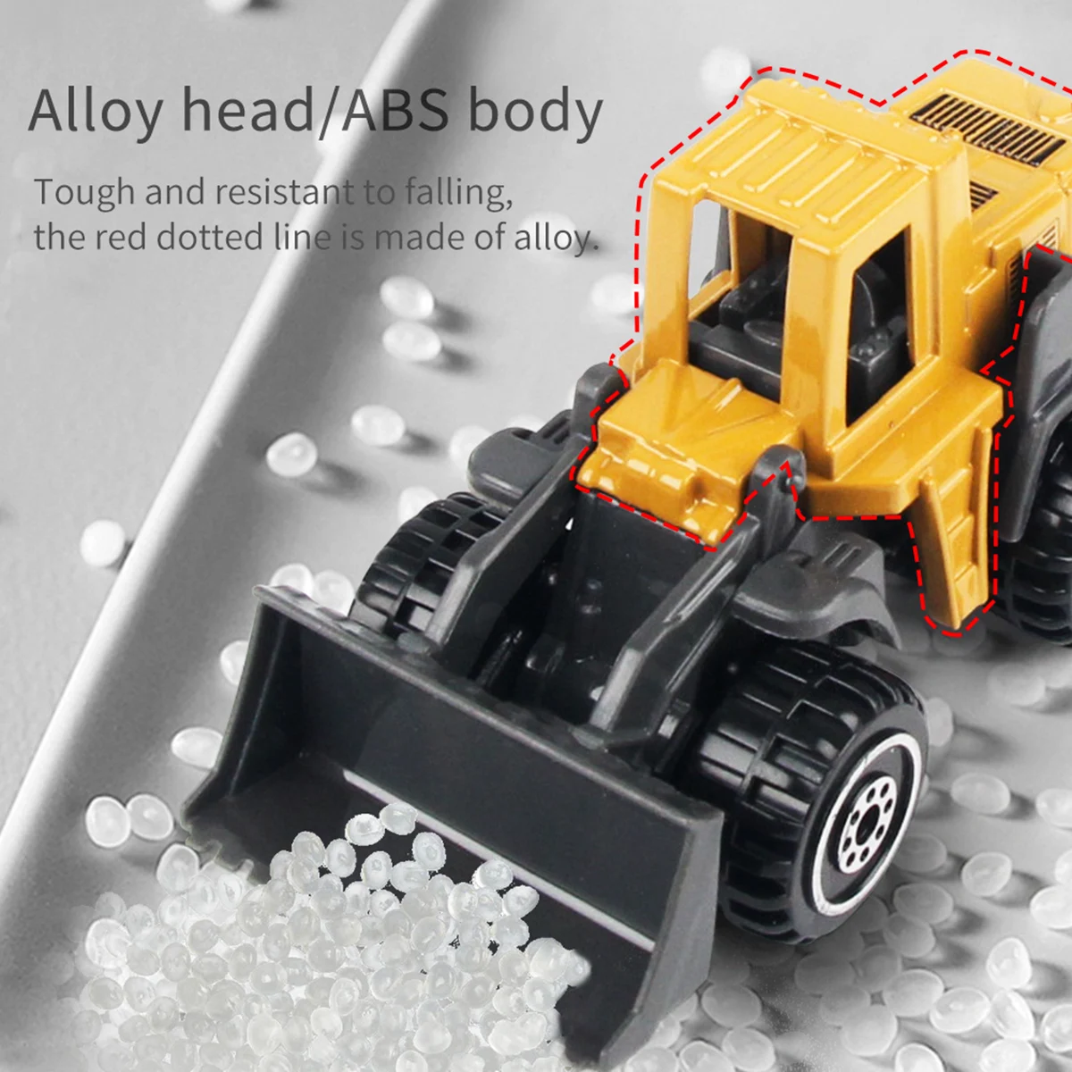 Alloy Engineering Truck Toy Car, Modelo de Construção Clássico, Carregador de Veículos, Trator, Escavadeira Brinquedos para 3 Anos Meninos, Presentes, 6Pcs por conjunto