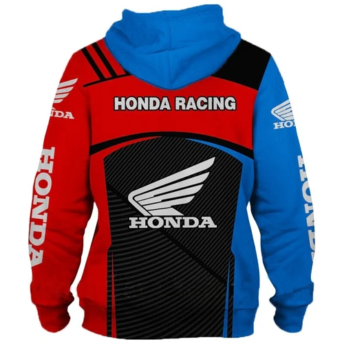 Imagen 2 del producto 2025 nueva sudadera con capucha con Logo de Honda Wing HRC para hombre, Sudadera con capucha estampada en 3D, ropa deportiva Harajuku, sudaderas con capucha de carreras para motocicleta Honda, ropa