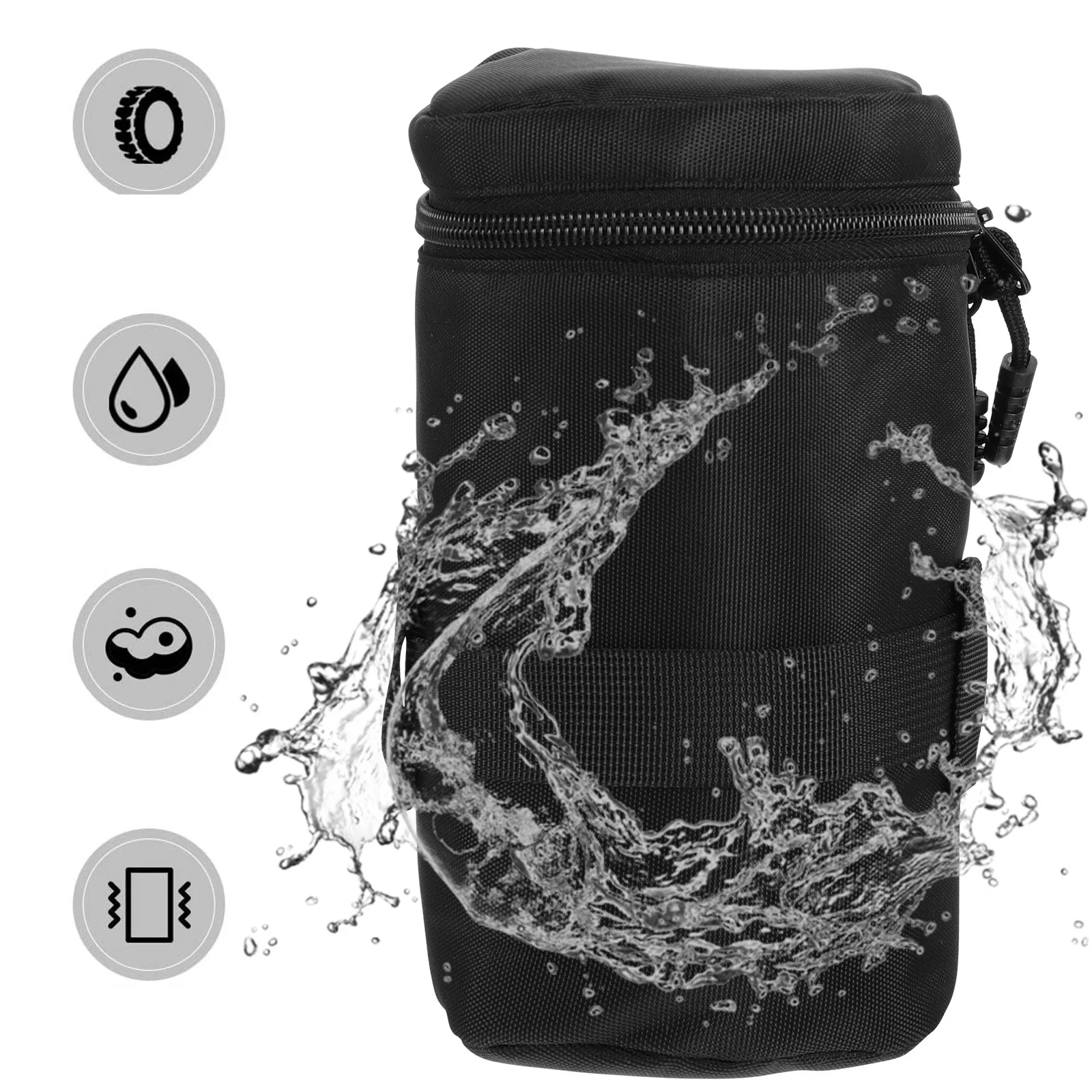 حقيبة عدسة الكاميرا بحجم مقاومة للماء ومضادة للصدمات وحقيبة تخزين من النايلون الواقي لعدسة Dslr