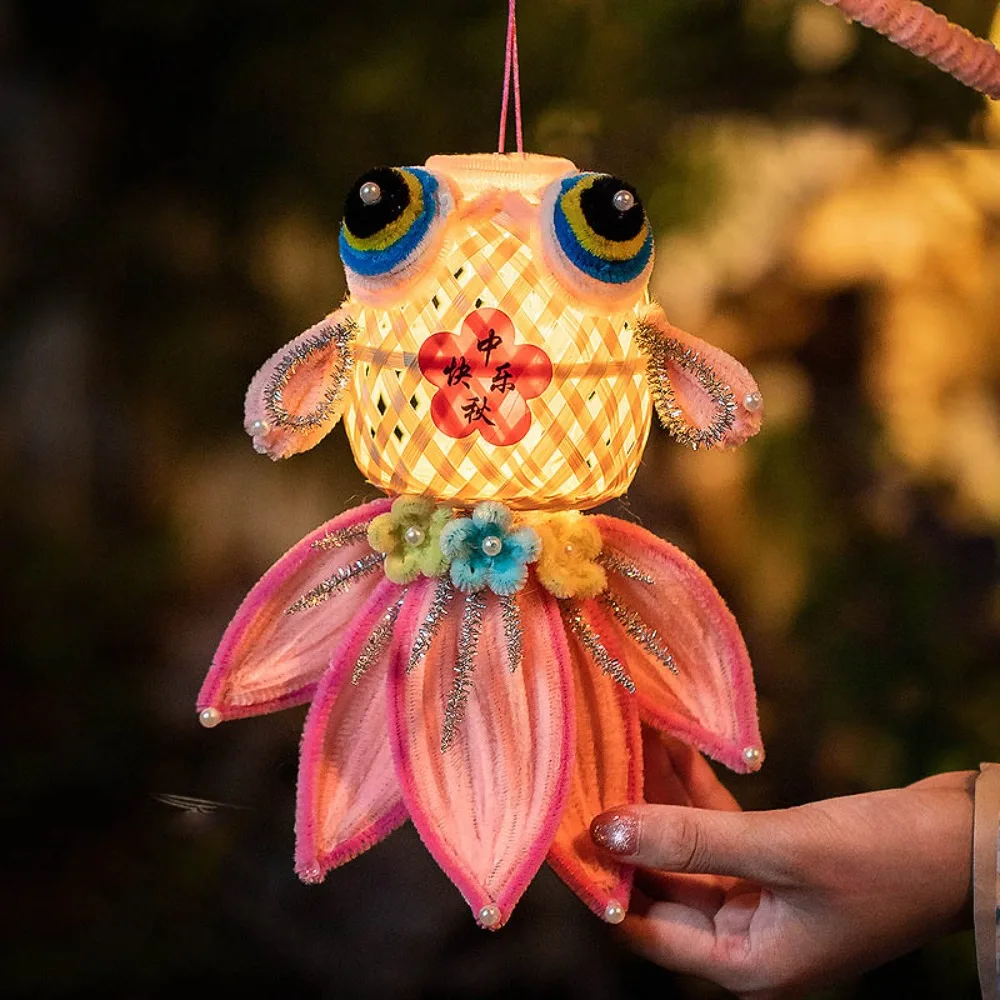 

Luminous Carp Lantern Hand Made Chinese Style Twist Stick Goldfish Lantern DIY Material Bag Traditional