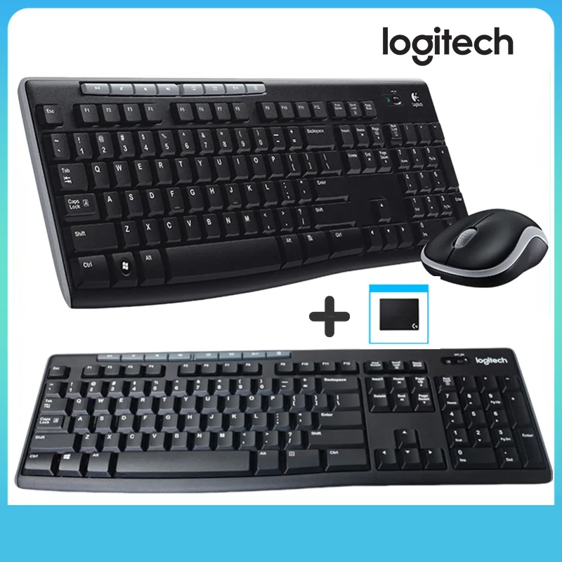 

LogitechMk270/MK275 Беспроводная клавиатура и мышь Набор деловой офисной клавиатуры и мыши в полный размер с беспроводным приемником 2,4 г