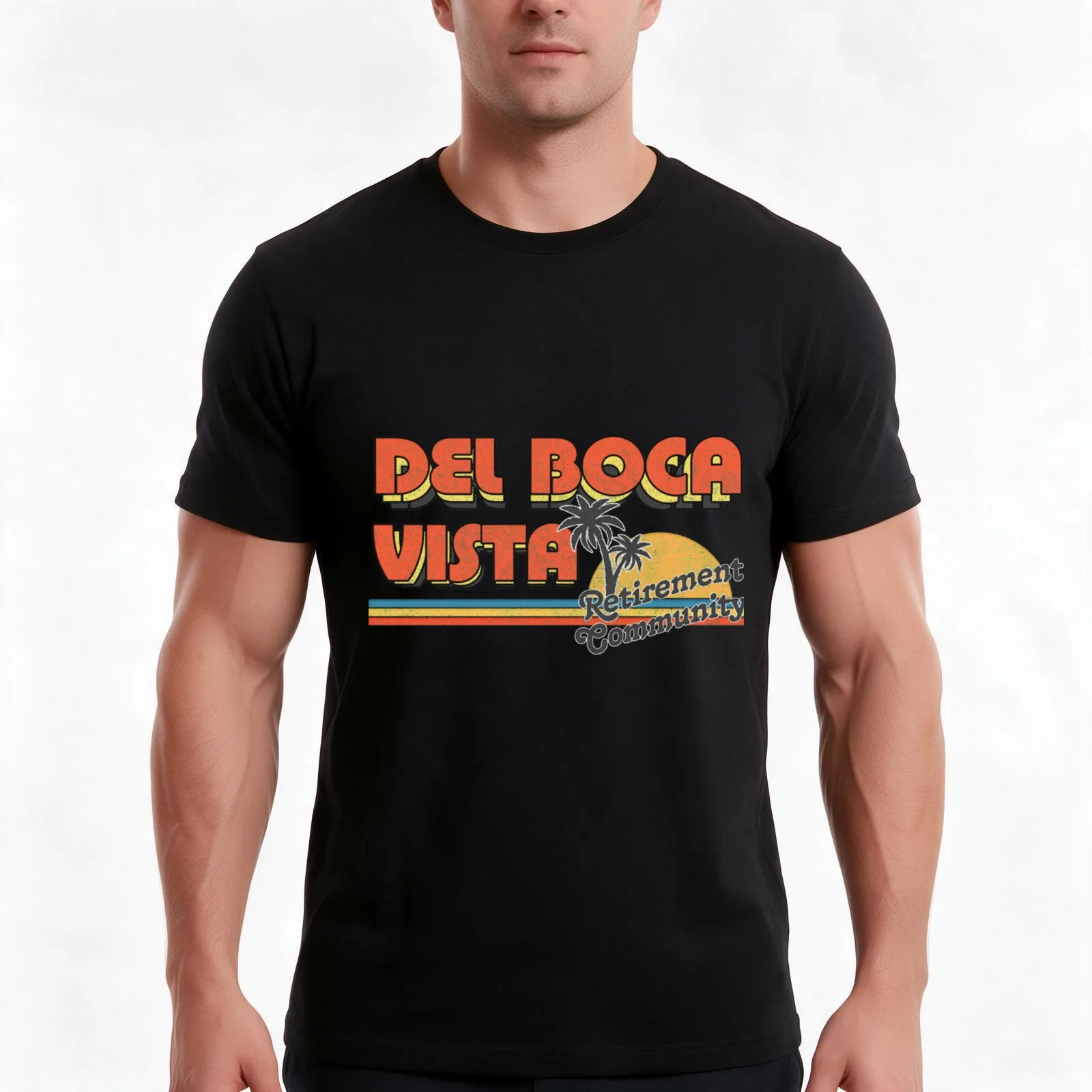 Del Boca Vista/Faded Style 90s Design T-Shirt, Summer Casual Cotton Tee, Oversized Streetwear Tops, Vintage Graphic Print