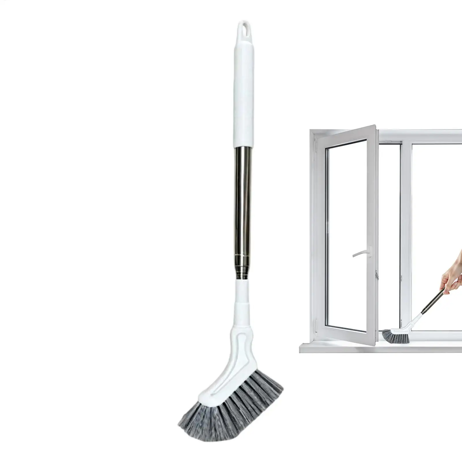 1pc Telescopic Cleaning Magic Brush Long Handle Narrow Gap Scrubber for Window Tracks Tile Grout Bathroom Kitchen