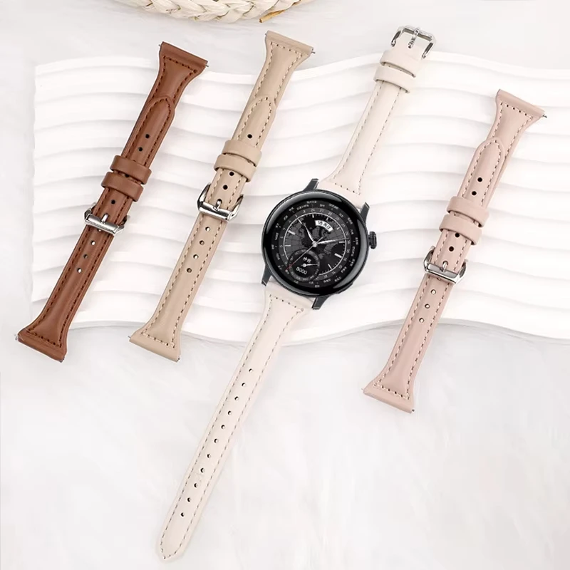 Slim Leather strap For Samsung Galaxy watch 7/FE/6/5/5 pro/4 Classic/active 2 20mm 22mm sport bracelet For Samsung watch 7 band