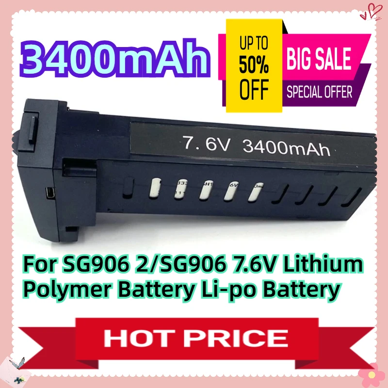 

For SG906 2/SG906 7.6V 3400mAh Lithium Polymer Battery Li-po Battery