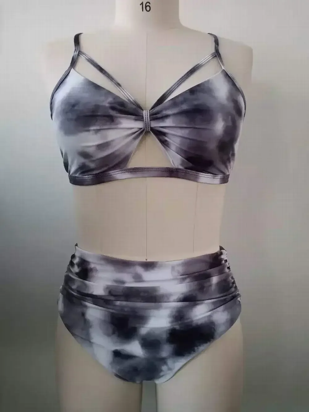 2025 Print 2 Piece Plus Size Bikini Women Strapped Hollow Large Swimsuit High Waist Lady Swimwear Chubby Curvy Bathing Suit