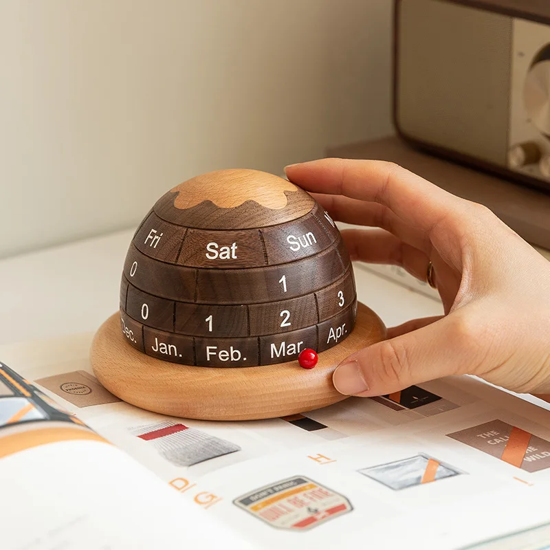 Einzigartige Neuheit Planet Holz ewigen Block Kalender für Schreibtisch Büro Zappeln Spielzeug Erwachsene kreative Produkte Geschenk