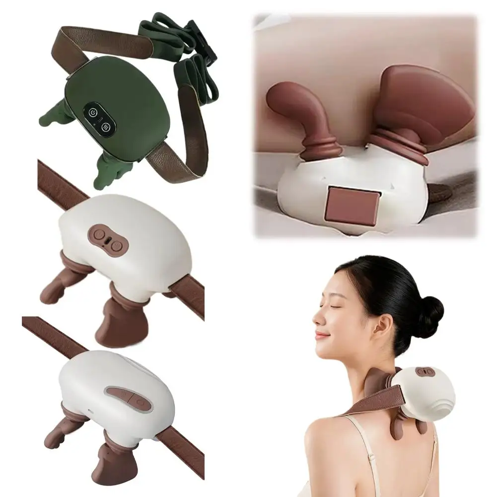 

Bionic Shiatsu Neck Massager with Heat 4D Kneading 3 Levels Wireless for Neck Shoulder Muscle Relaxation Daily Use