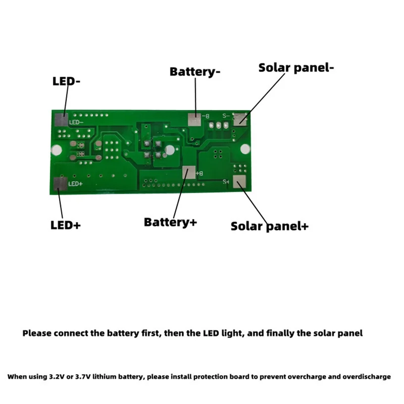 ABUI-Circuit de contrôleur de lampadaire solaire avec Induction de corps humain PIR, fonction de télécommande 3.2V 3.7V