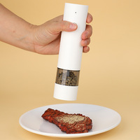 White USB Electric Salt and Pepper Grinder Automatic Rechargeable Adjustable Coarseness Large Capacity Spice Mill Kitchen Tool