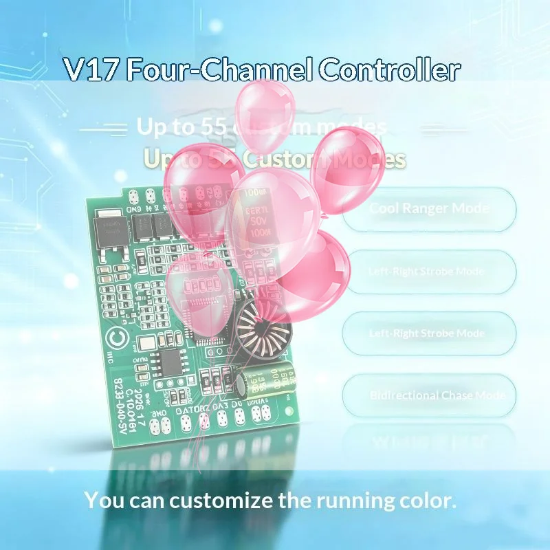 V17 LED Strip Light Controller with Durable Protective Case APP Control 4 Channel Output for Indoor Outdoor Decor