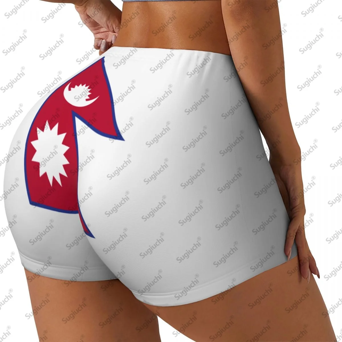 2026 Nepal Flag Yoga Shorts for Women Workout Scrunch Butt Lifting High Waisted Gym Running Short Pants