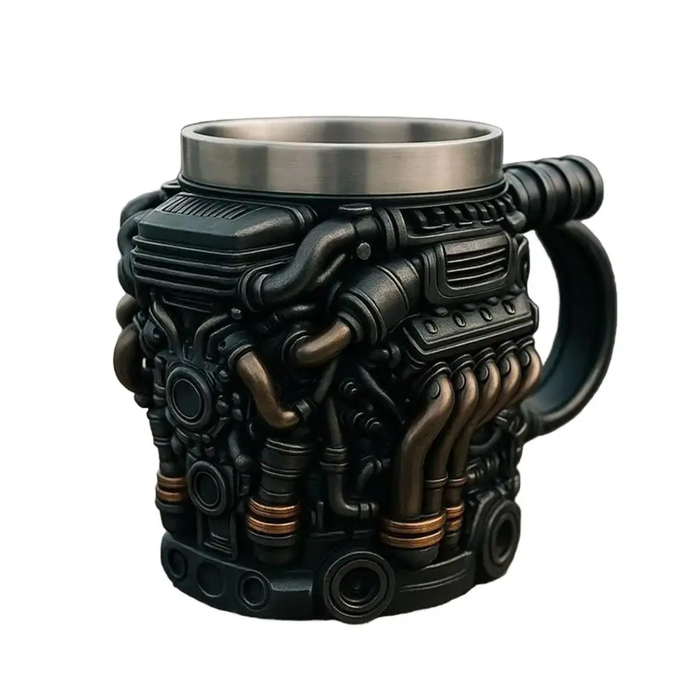 Engine Block Coffee Cup Resin Coffee Cup Handmade Engine Block Coffee Mug Capacity Tea Cup Artistic Car Enthusiasts for Home