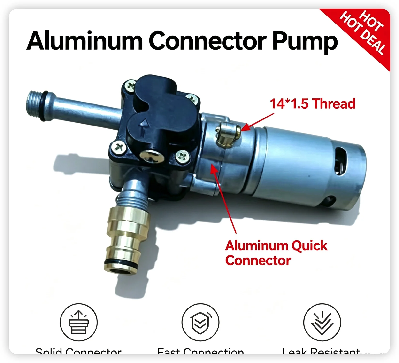 21V High Pressure Water Pump for Cordless Car WasherZinc Alloy Pump Head Replacement Motor AssemblyPortable Washing Machine Spar