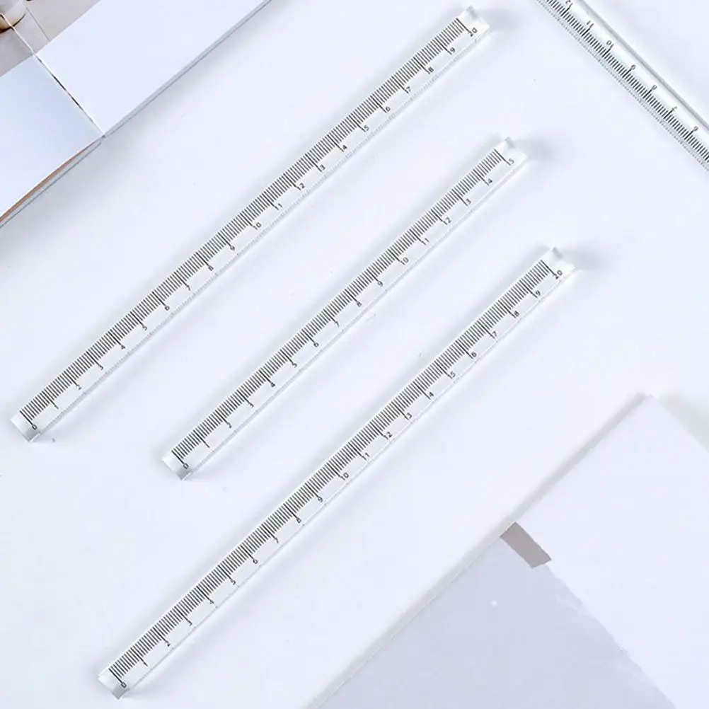 Transparent Ruler Set 3 Straight Acrylic Measuring Tools Portable Drawing Accessories Drafting Scale For Artists Students