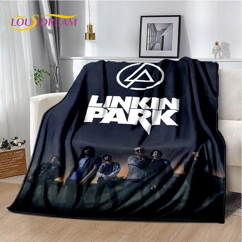 Retro Rock Band 3D L-Linkin Park Soft Flannel Blanket for Beds Bedroom Sofa Picnic,Throw Blanket for Cover Outdoors Leisure Gift