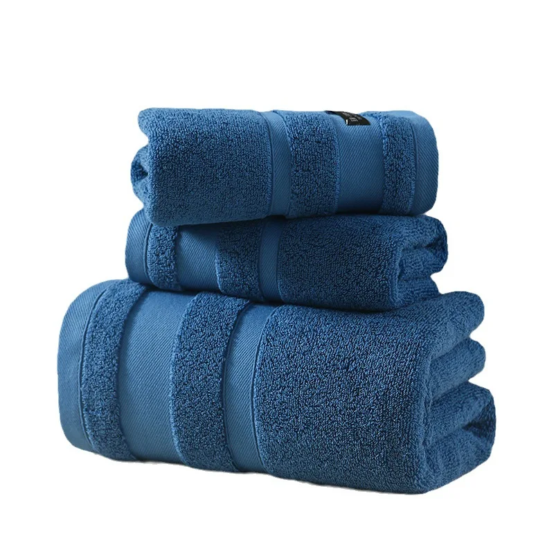 1PCS Plush Cotton Blue Handkerchief Thick Super Absorbent Towel, Modern Style Suitable for Gyms, Hotels, and Home Bathrooms