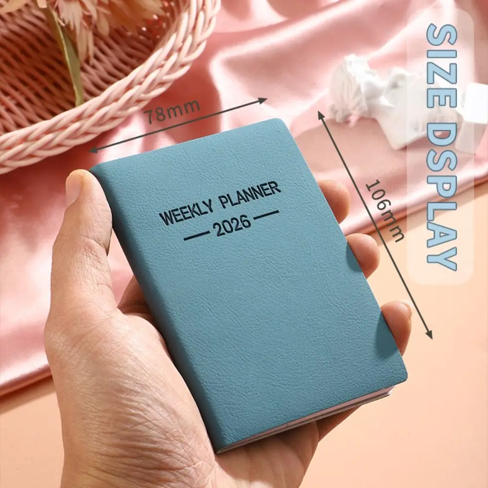 휴대용 A7 2026 의제 도서 Morandi Color with Calendar 일일 주간 플래너 할 일 목록 영어 메모장 학생