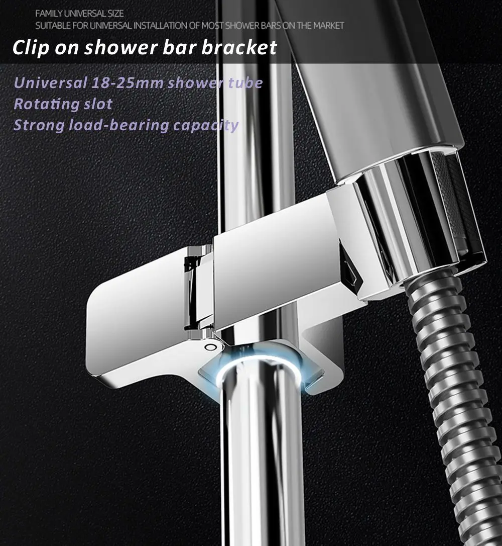 

Universal Shower Head Holder Adjustable Shower Rail Holder Bathroom Accessories Replacement Hand Shower Bracket for Slide Bar