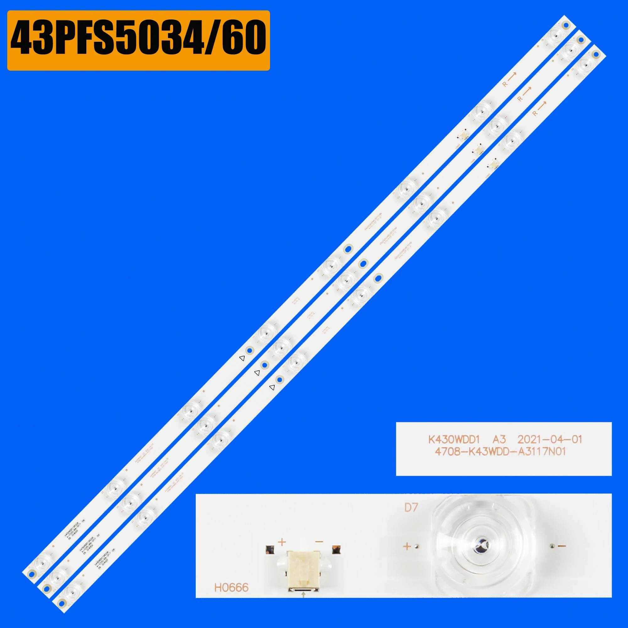 kit de tira retroiluminacao led 43pfs5034 60 43pff5664 t3 43uk950 43d7000 43ds8800 tx43gr300 k430wdf k430wdd1 a3 10 01