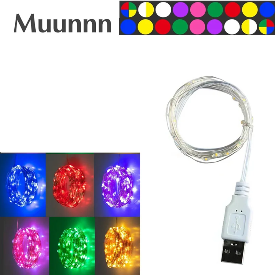 USB Copper Wire String Lights LED Garland Fairy Lights Outdoor Waterproof for Christmas Wedding Party Home Decorations