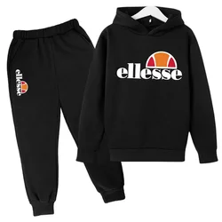 Hoodie Sweatshirt Set for Boys and Girls, Casual Sports 2-12-year-old Kids, Printed Cartoon Letters