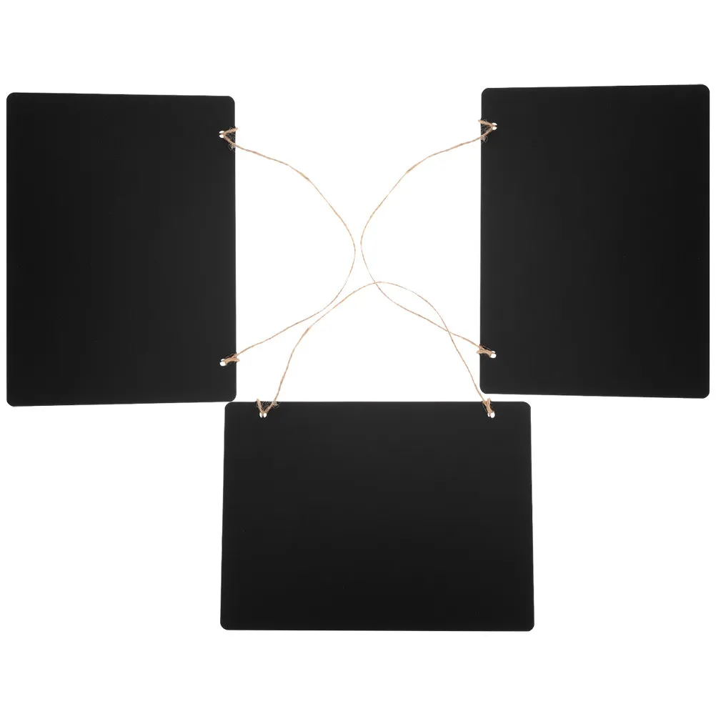 

3Pcs Wooden Double-Sided Chalkboard Sign with Jute Rope Hanging Chalkboard Decoration for Home Classroom Restaurant Shop