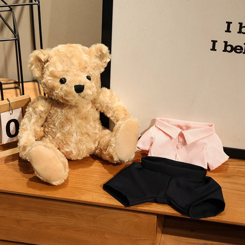25cmのかわいいカラフルな服を着たクマのぬいぐるみ、抱き枕、誕生日プレゼント、女の子の家のリビングルームや寝室に最適なテディベア