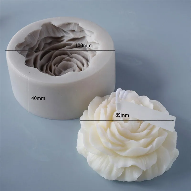 Peony Flower Candle Mold Large Peony Silicone Mold for Candle Soap Making Handmade Soap Mold Baking Chocolate Molds Candle Mould