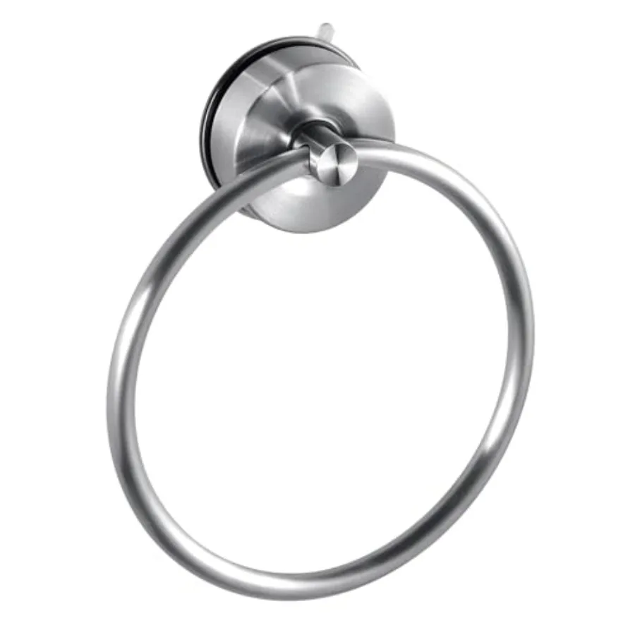 

Stainless Steel Suction Cup Towel Ring Holder for Bathroom - Rustproof No Drill Wall Mount Towel Rack, Adjustable and Damage-Fr