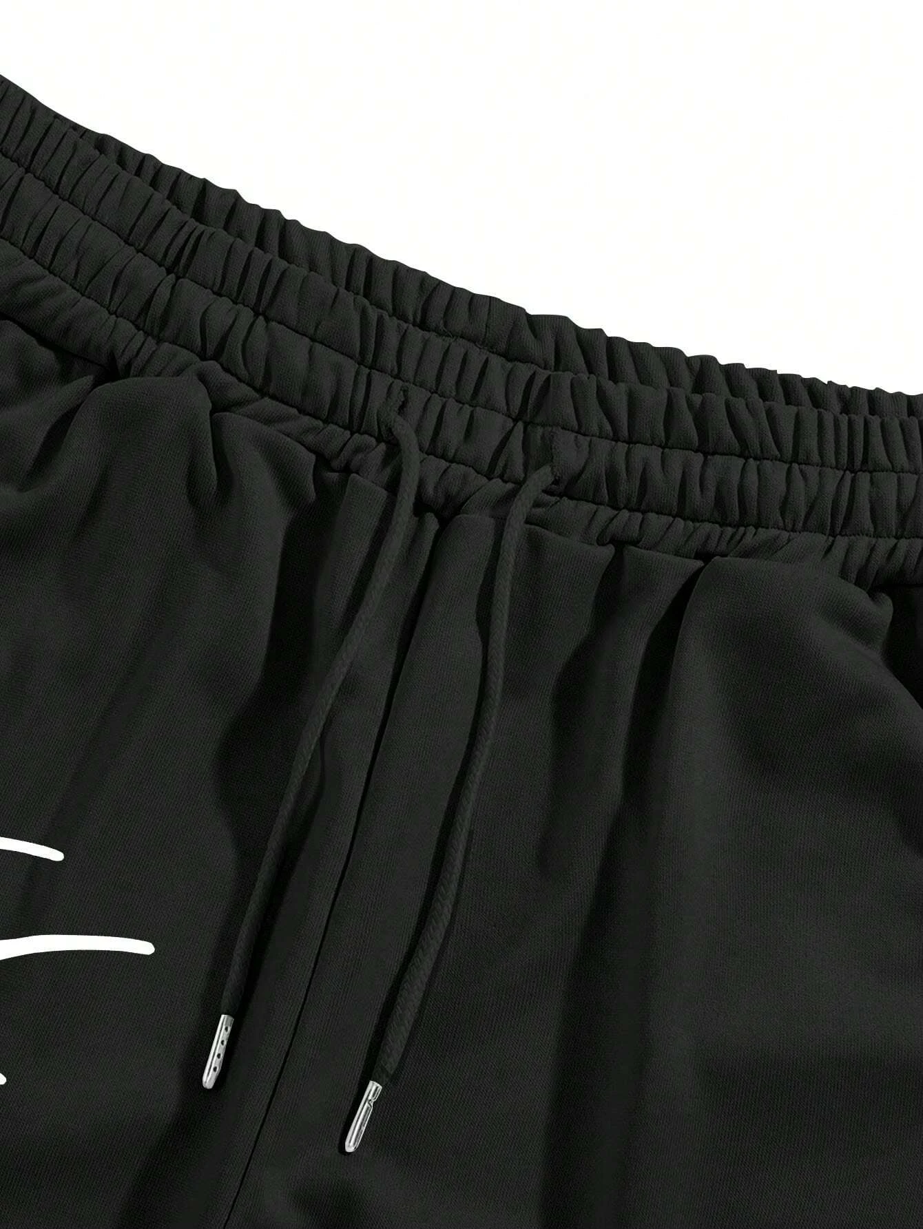 بنطال رياضي كاجوال مطبوع عليه Spiderweb للرجال مع جيوب مائلة وخصر برباط وسراويل عصرية للشارع