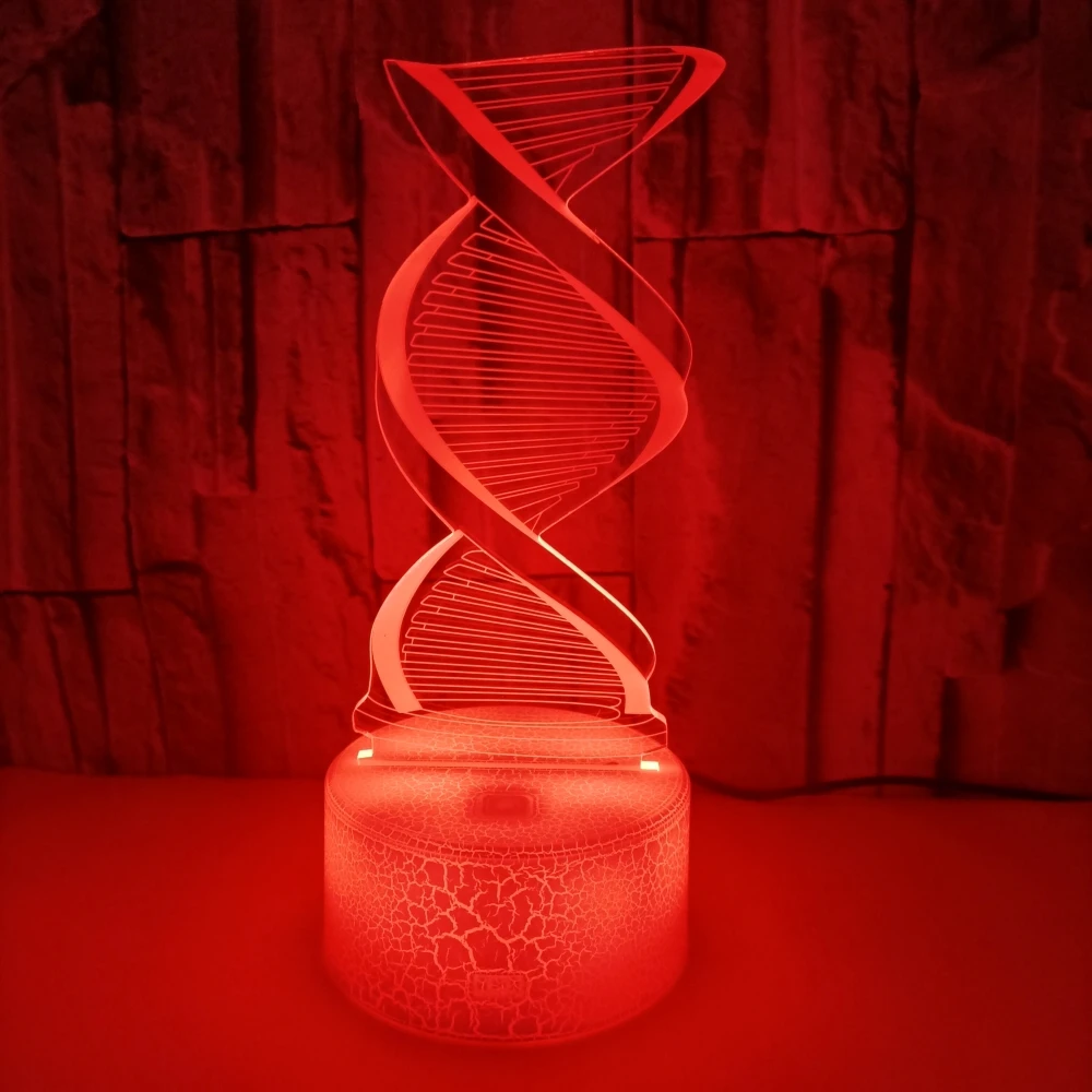 Nighdn DNA Model 3D Illusion Lamp Led Night Light with 7 Colors Changing Nightlight Bedroom Desk Lamps for Kids Gifts Home Decor