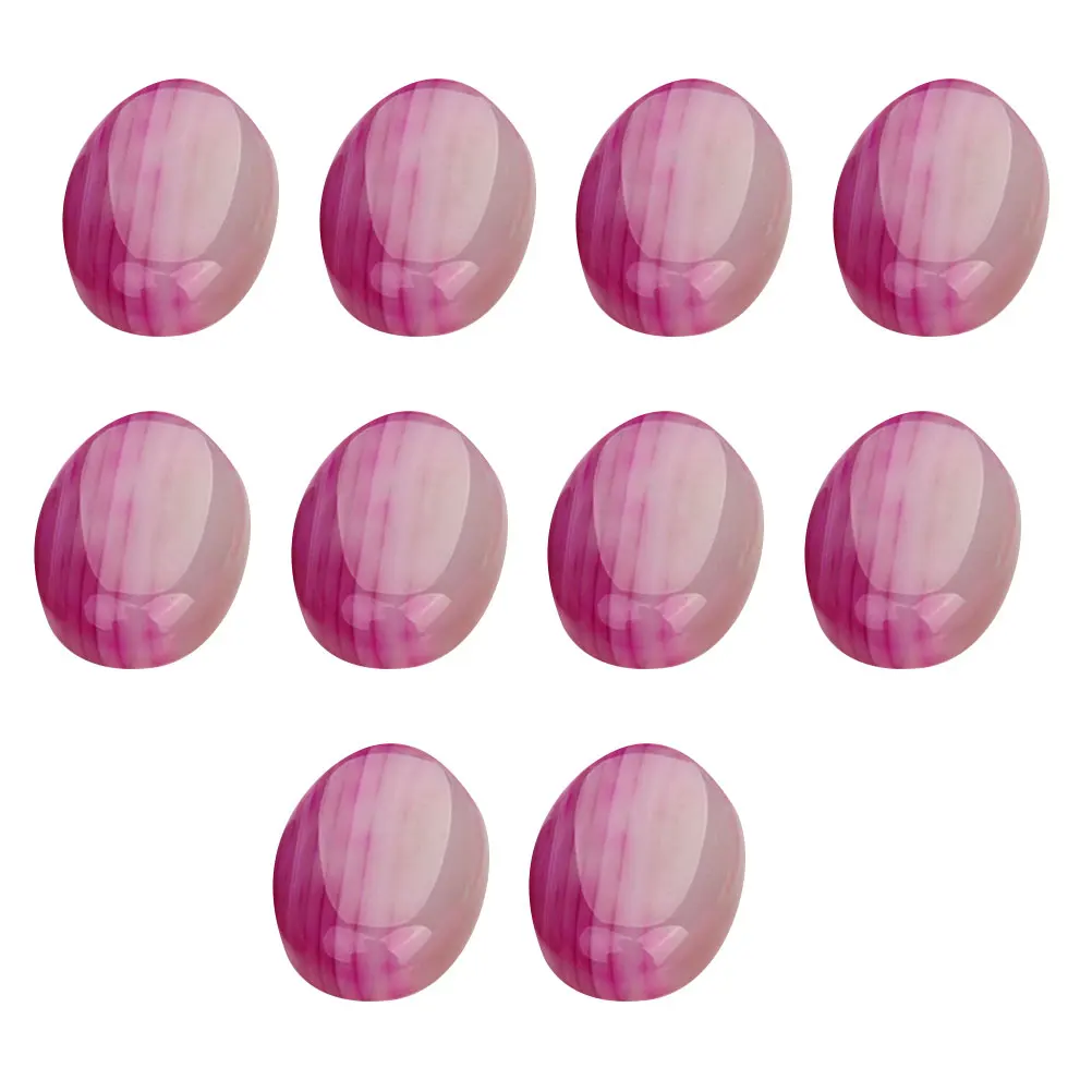 

10 pcs Natural Stone Accessories Oval Agate Cabochons Colored Gemstone Beads for Jewelry Making DIY Crafts Decorations
